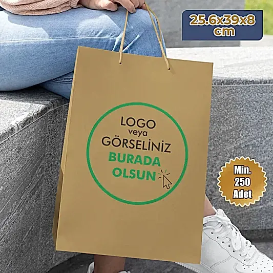 Karton Çanta - Dikey - 25.6x39x8 cm