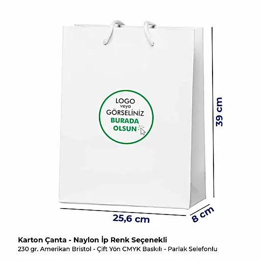 Karton Çanta - Dikey - 25.6x39x8 cm