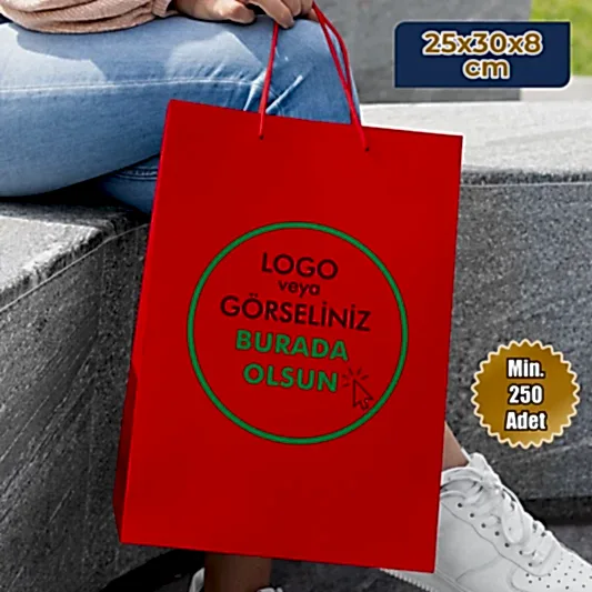 Karton Çanta - Dikey - 25x30x8 cm