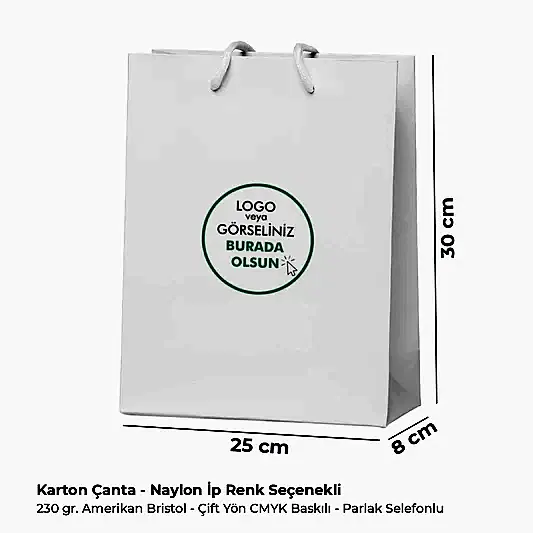 Karton Çanta - Dikey - 25x30x8 cm