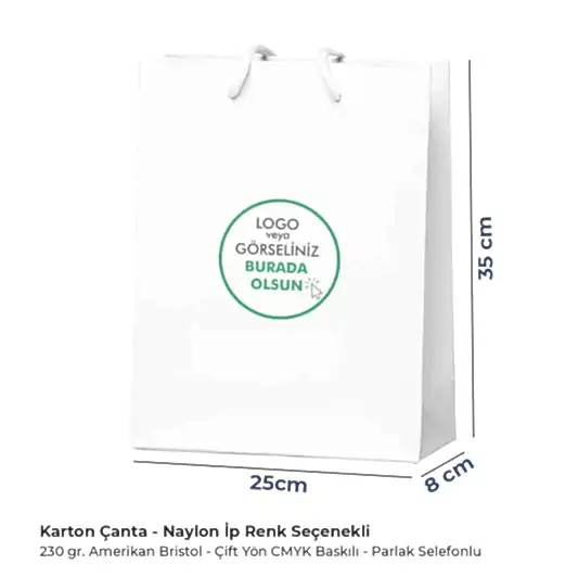 Karton Çanta - Dikey - 25x35x8 cm