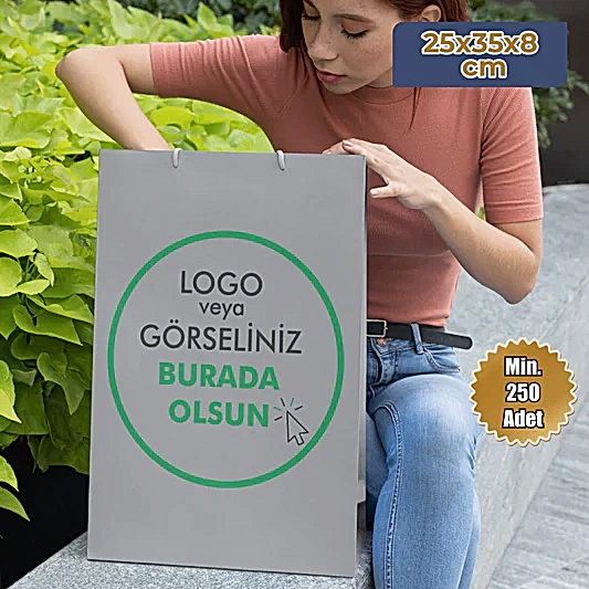 Karton Çanta - Dikey - 25x35x8 cm