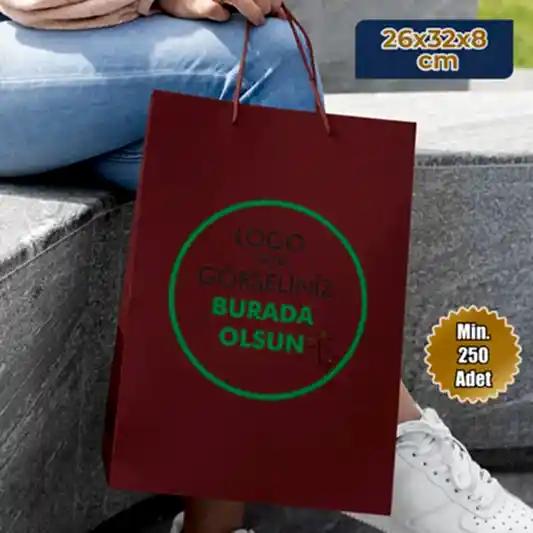 Karton Çanta - Dikey - 26x32x8 cm