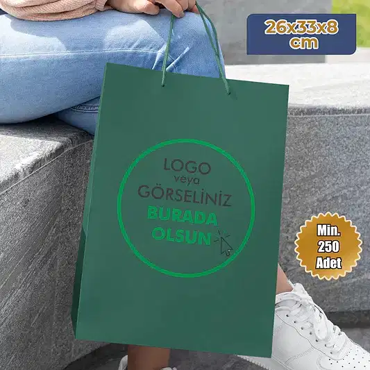 Karton Çanta - Dikey - 26x33x8 cm