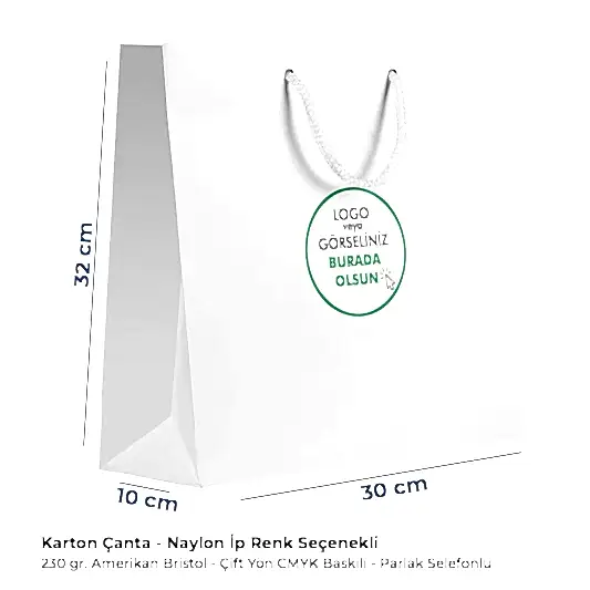 Karton Çanta - Dikey - 30x32x10 cm