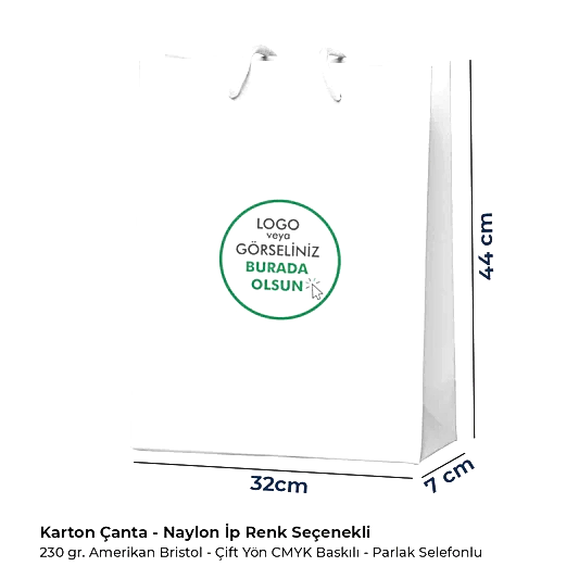 Karton Çanta - Dikey - 32x44x7 cm