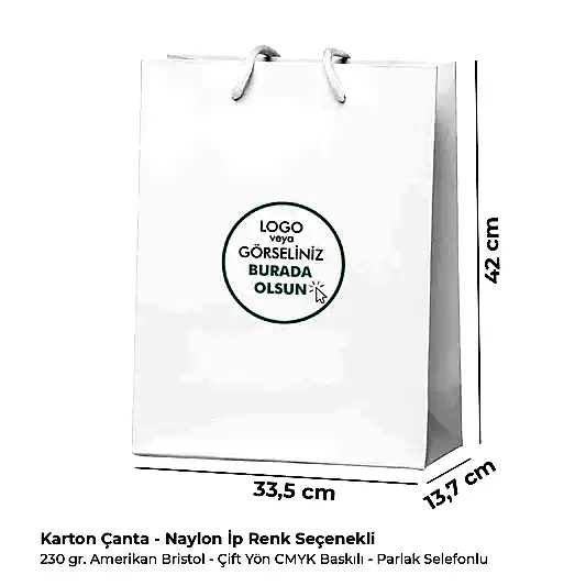 Karton Çanta - Dikey - 33.5x42x13.7 cm