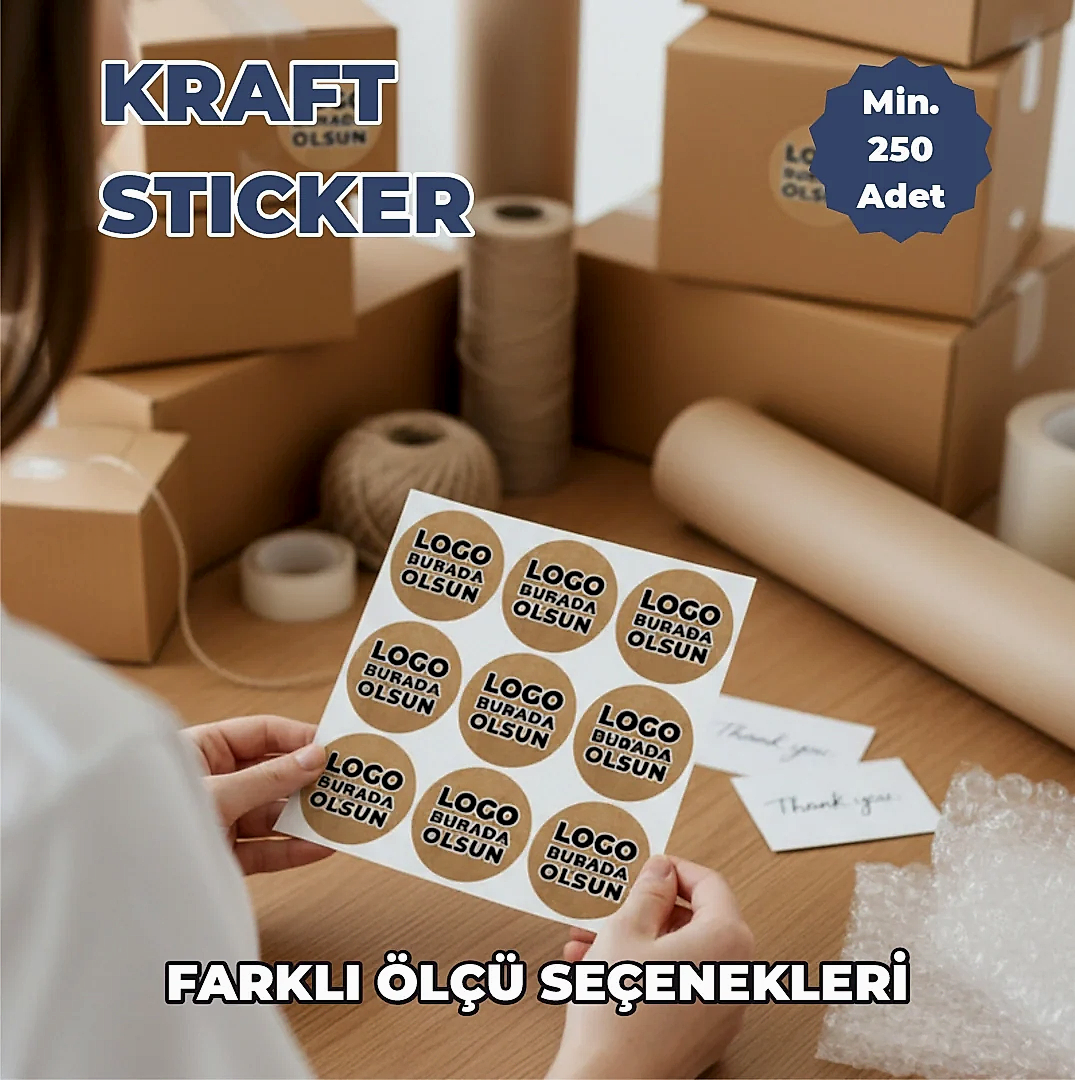 Yuvarlak Kraft Etiket Baskı | Doğal Görünümlü Yuvarlak Sticker