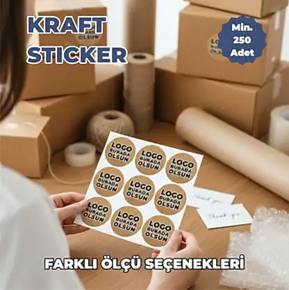 Yuvarlak Kraft Etiket Baskı | Doğal Görünümlü Yuvarlak Sticker
