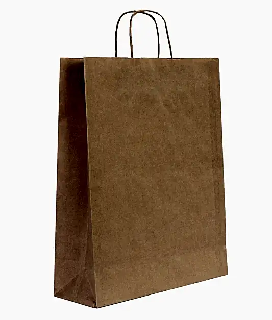 Burgu Saplı Kraft Kağıt Çanta - 32x12x41 cm