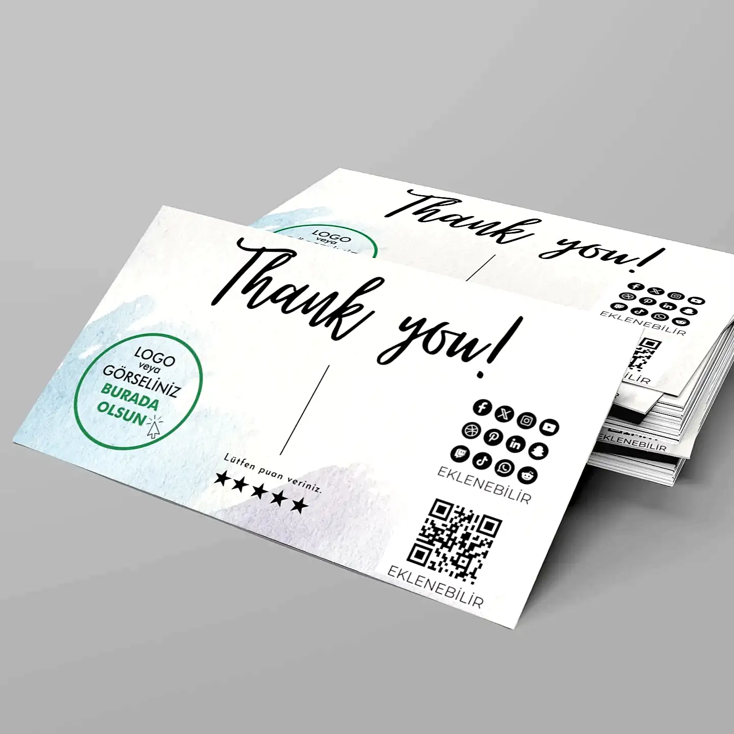 Kuşe Kağıt Kargo Teşekkür  Kartı