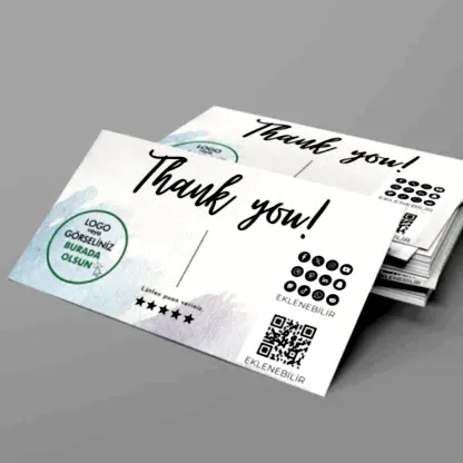 Kuşe Kağıt Kargo Teşekkür  Kartı