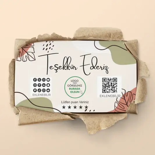 Kuşe Kağıt Kargo Teşekkür  Kartı