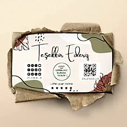 Kuşe Kağıt Kargo Teşekkür  Kartı