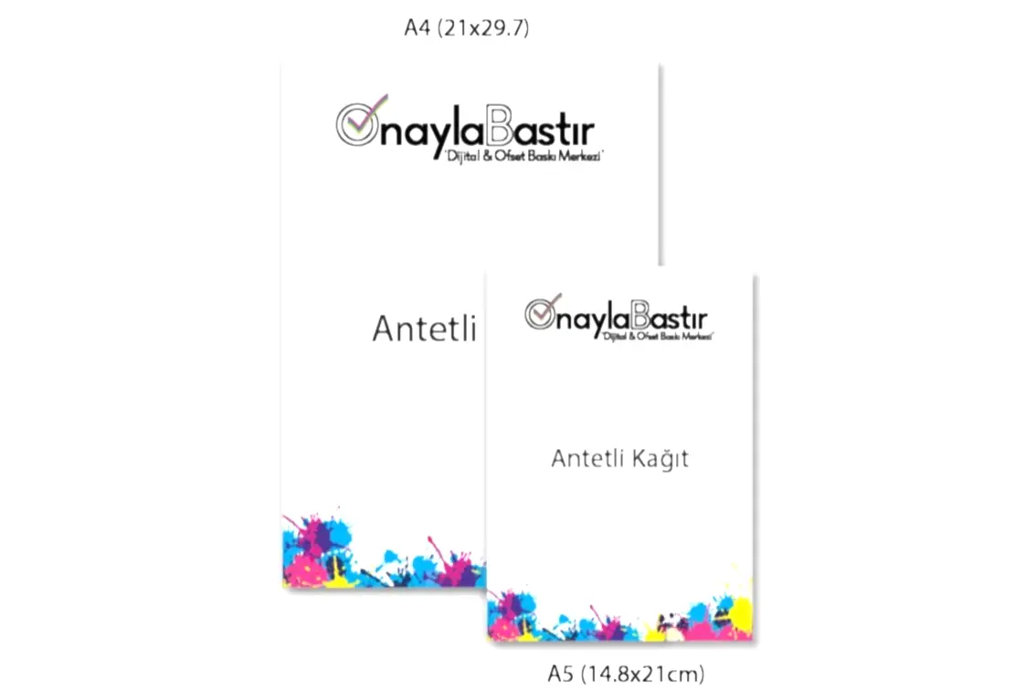 Kurumsal yazışmalar için baskılı antetli kağıt, ofis ihtiyaçlarınız için mükemmel seçim.