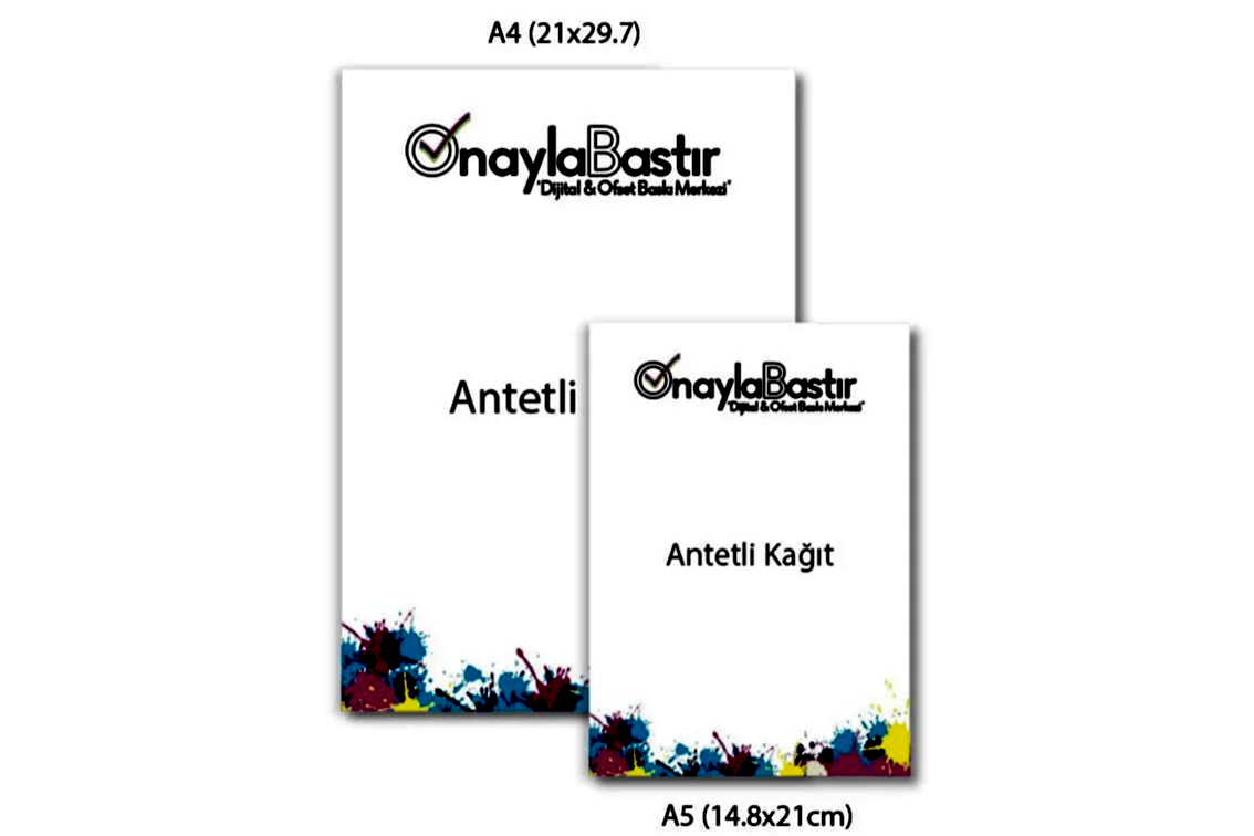 Kurumsal yazışmalar için baskılı antetli kağıt, ofis ihtiyaçlarınız için mükemmel seçim.
