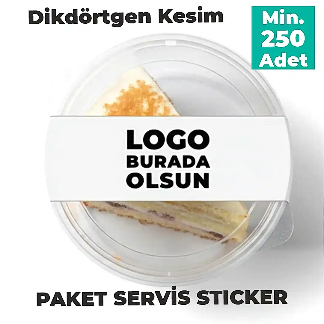 Paket Servis Sticker | Logo Baskılı Dikdörtgen Gıda Ambalaj Etiketi