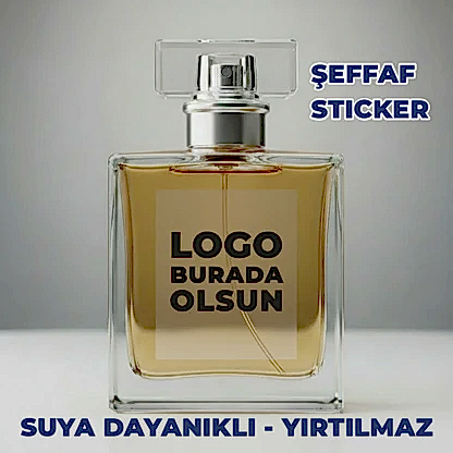 Parfüm Etiket Baskı – Suya Dayanıklı Opak & Şeffaf Sticker (30 ml – 50 ml – 100 ml)
