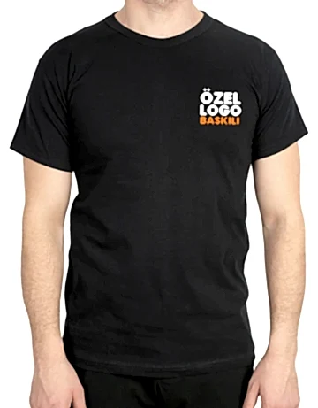 Baskılı Promosyon Tişört Siyah Renk