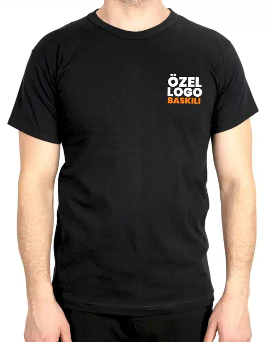Baskılı Promosyon Tişört Siyah Renk