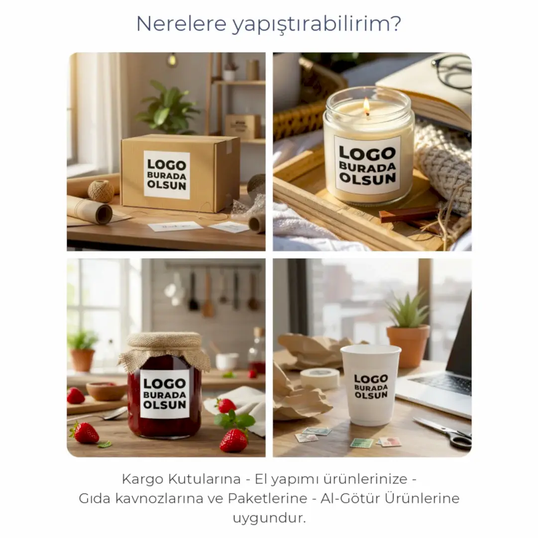 Sticker & Etiket Baskı | Kare · Suya Dayanıklı · Özelleştirilebilir