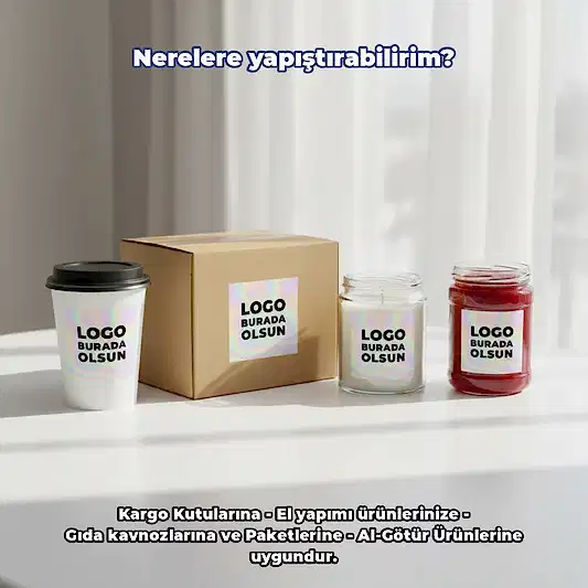 Kare Hologram Sticker | Logo Baskılı Etiket