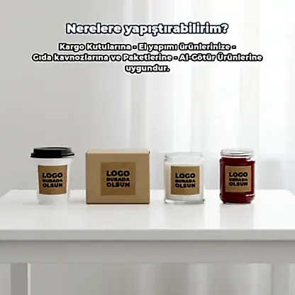 Kare Kraft Etiket Baskı | Özel Tasarım Doğal Kraft Sticker