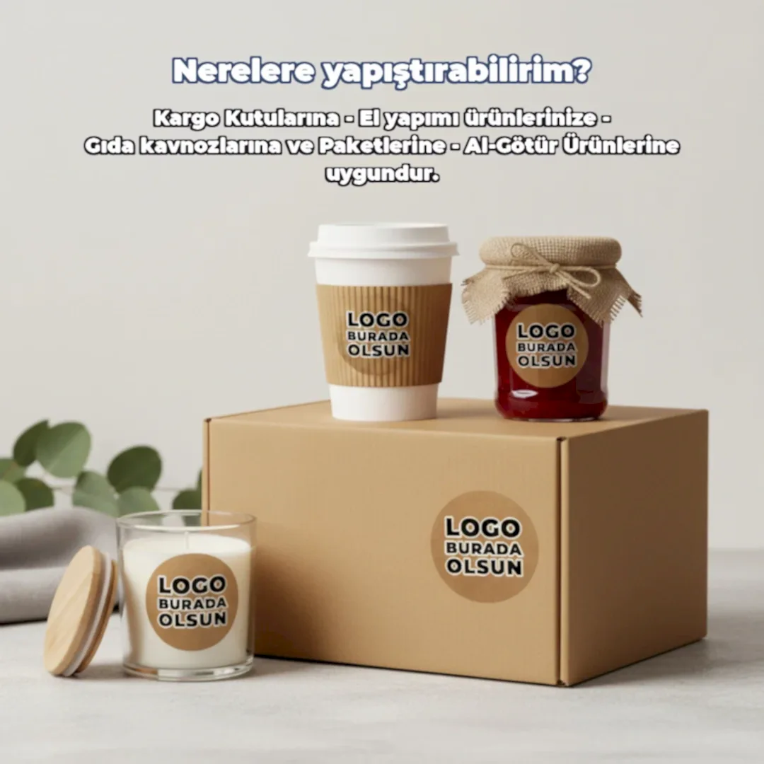 Yuvarlak Kraft Etiket Baskı | Doğal Görünümlü Yuvarlak Sticker