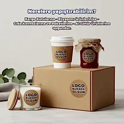 Yuvarlak Kraft Etiket Baskı | Doğal Görünümlü Yuvarlak Sticker