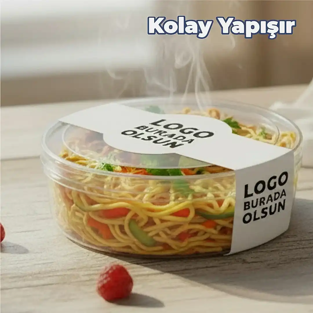 Paket Servis Sticker | Logo Baskılı Dikdörtgen Gıda Ambalaj Etiketi