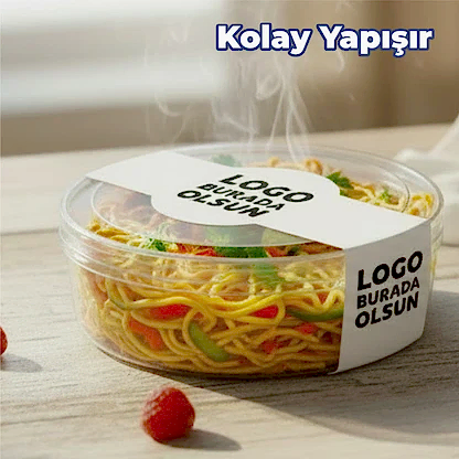 Paket Servis Sticker | Logo Baskılı Dikdörtgen Gıda Ambalaj Etiketi