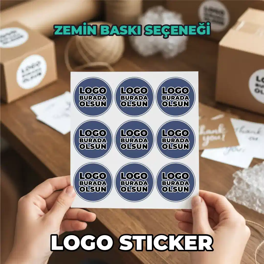 Yuvarlak Logo Sticker – Kendinden Yapışkanlı, Özelleştirilebilir Etiket