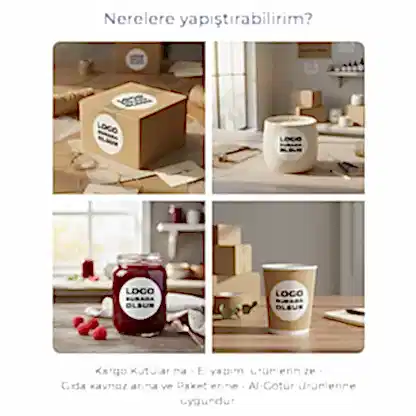 Yuvarlak Logo Sticker – Kendinden Yapışkanlı, Özelleştirilebilir Etiket