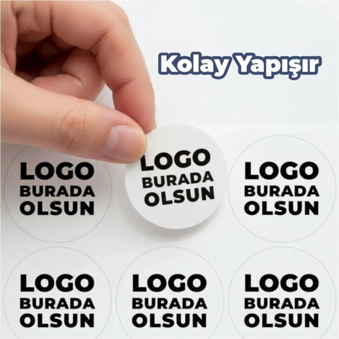 Yuvarlak Logo Sticker – Kendinden Yapışkanlı, Özelleştirilebilir Etiket