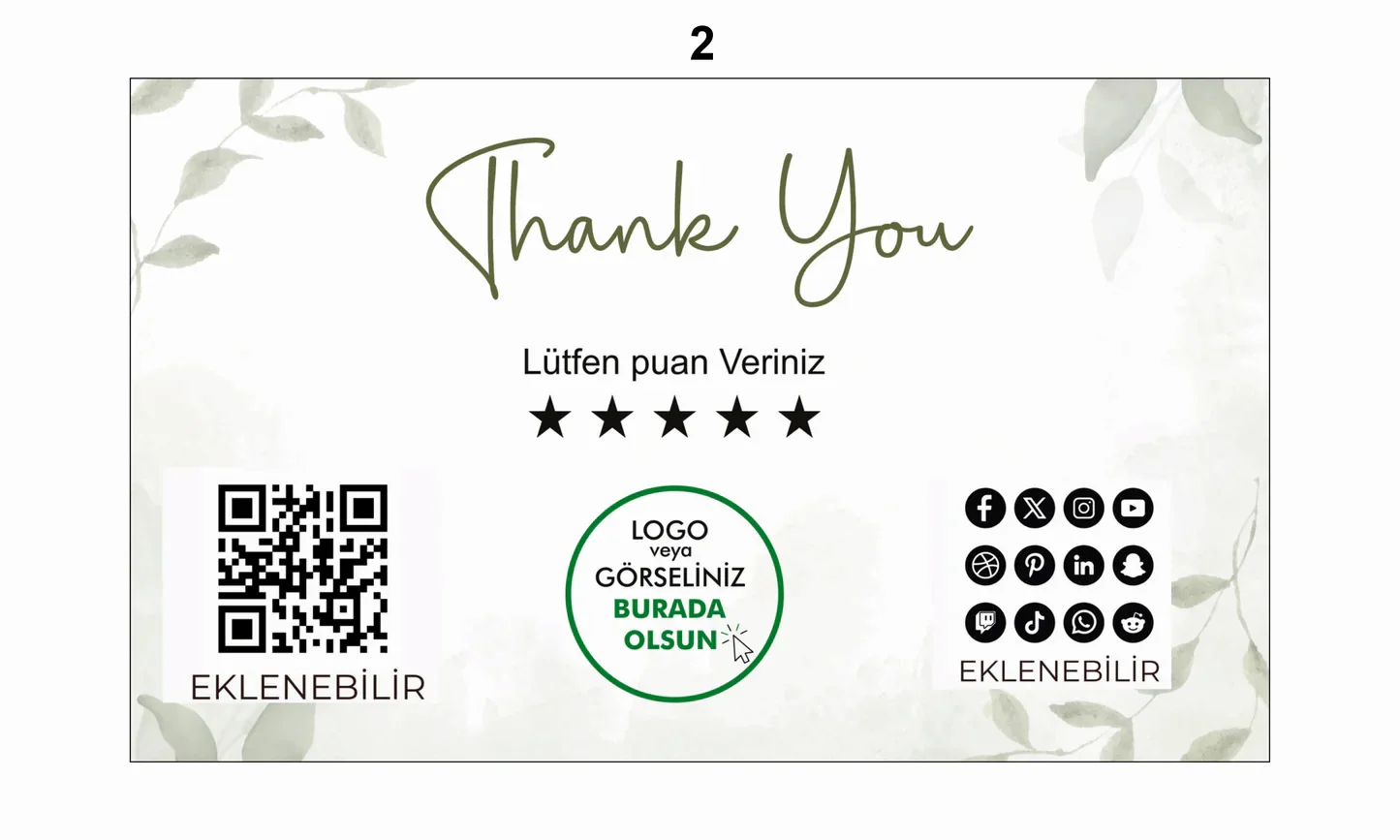 Teşekkür Kartı - Hazır Modeller