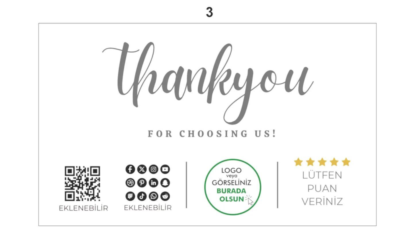 Teşekkür Kartı - Hazır Modeller