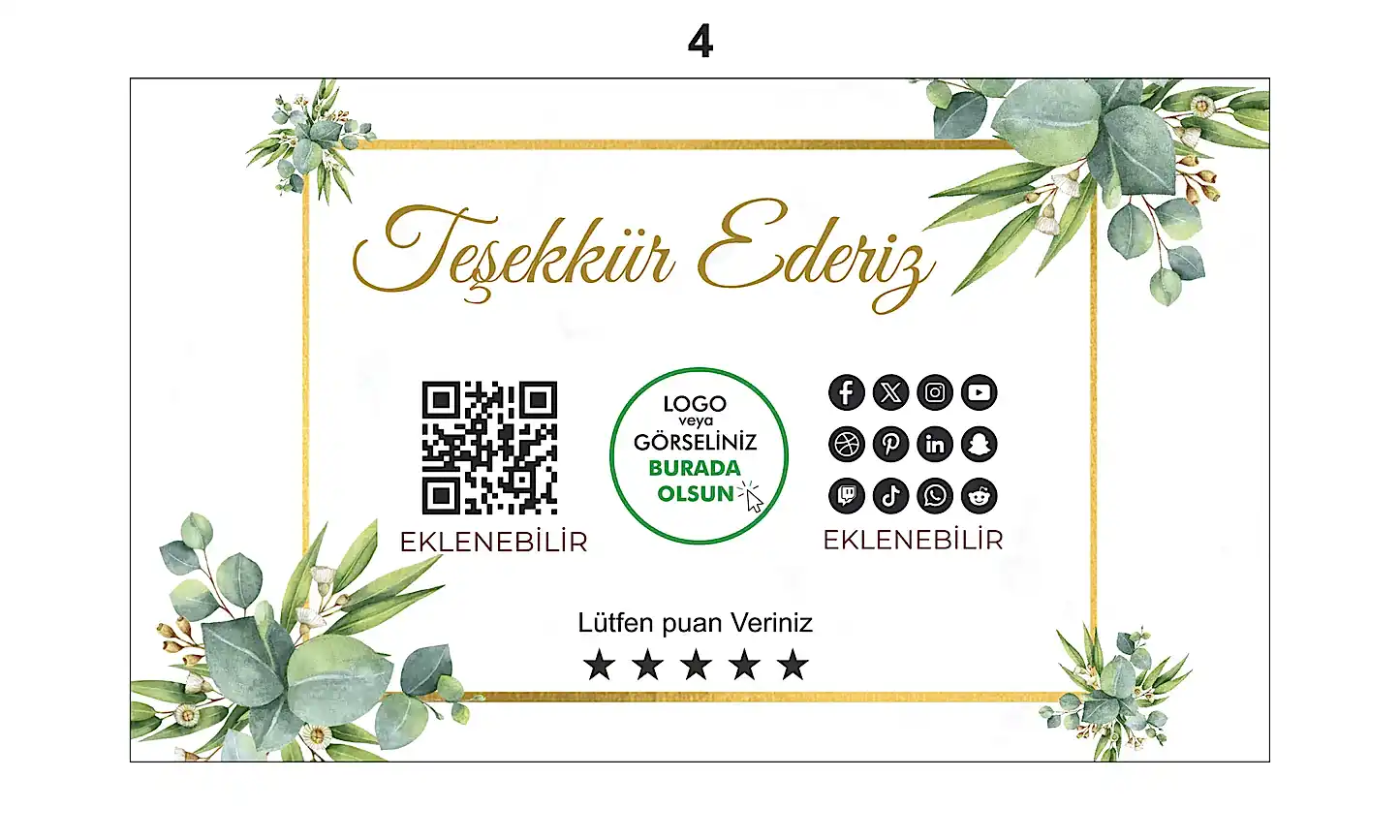 Teşekkür Kartı - Hazır Modeller