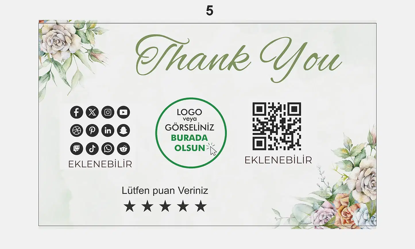 Teşekkür Kartı - Hazır Modeller