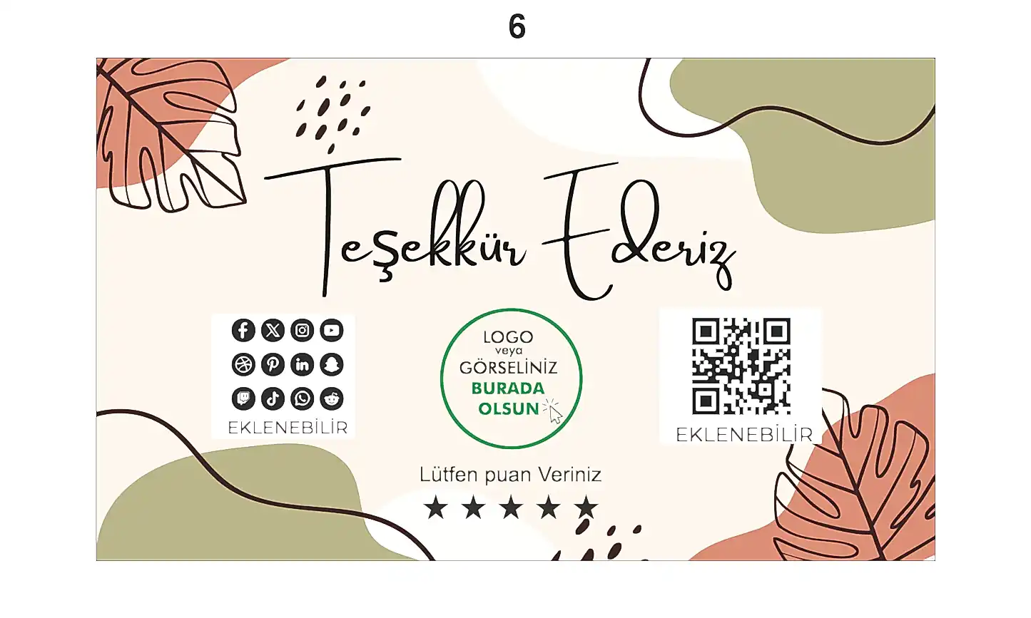 Teşekkür Kartı - Hazır Modeller