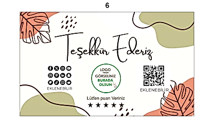 Teşekkür Kartı - Hazır Modeller