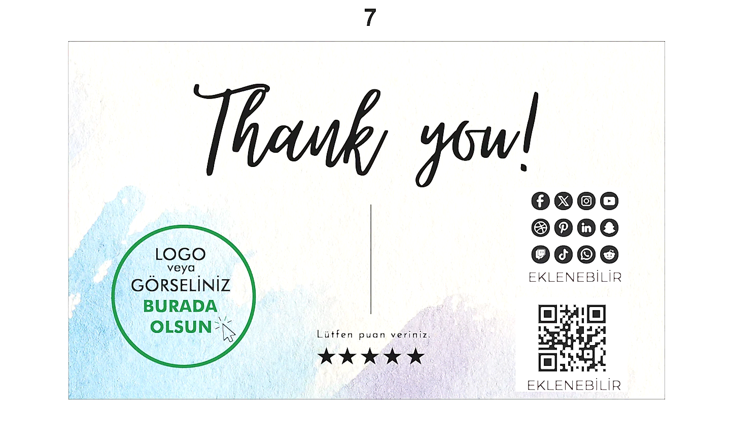 Teşekkür Kartı - Hazır Modeller