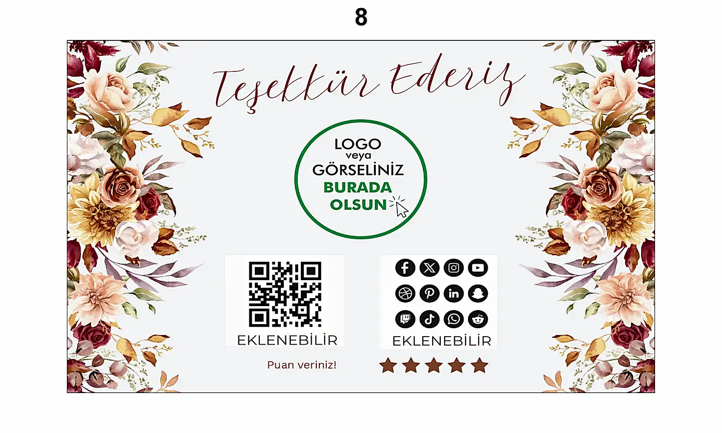 Teşekkür Kartı - Hazır Modeller