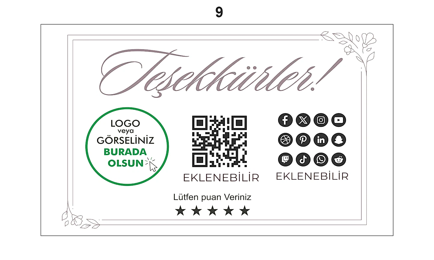 Teşekkür Kartı - Hazır Modeller