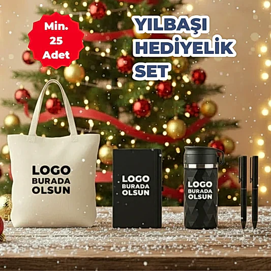 Kurumsal Yeni Yıl Hediyeleri – Ham Bez Çanta, Termos, Kalem ve Termo Deri Defter