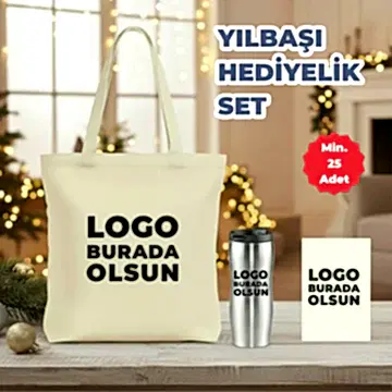 Kurumsal Promosyon Yeni Yıl Hediyeleri - Kanvas Çanta, Termos ve Kanvas Defter