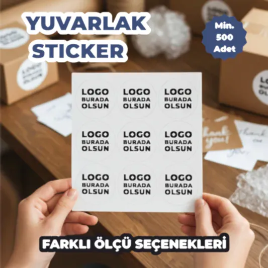 Sticker & Etiket | Yuvarlak · Kuşe Kağıt · Özelleştirilebilir