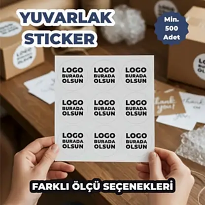 Sticker & Etiket | Yuvarlak · Kuşe Kağıt · Özelleştirilebilir